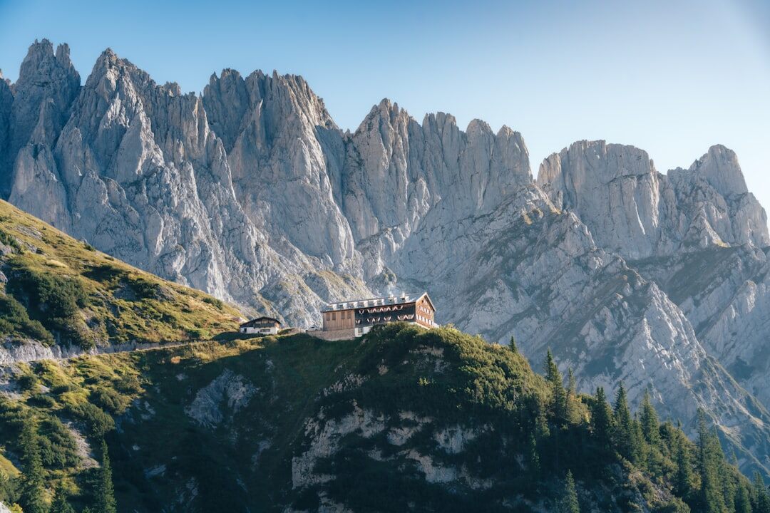 alpine mountain hut